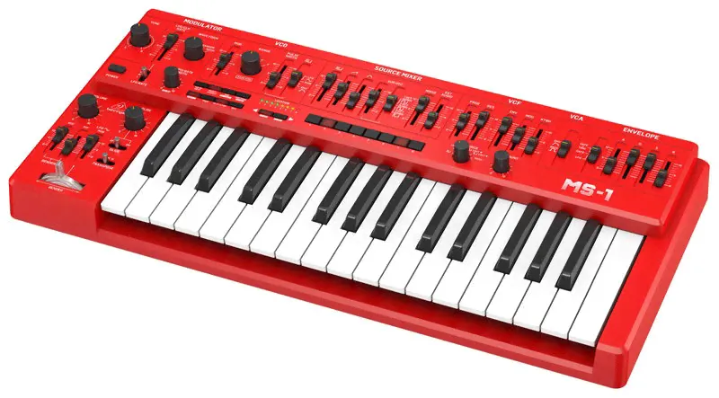 Behringer MS-1-RD аналоговый синтезатор, 32 клавиши, цвет красный