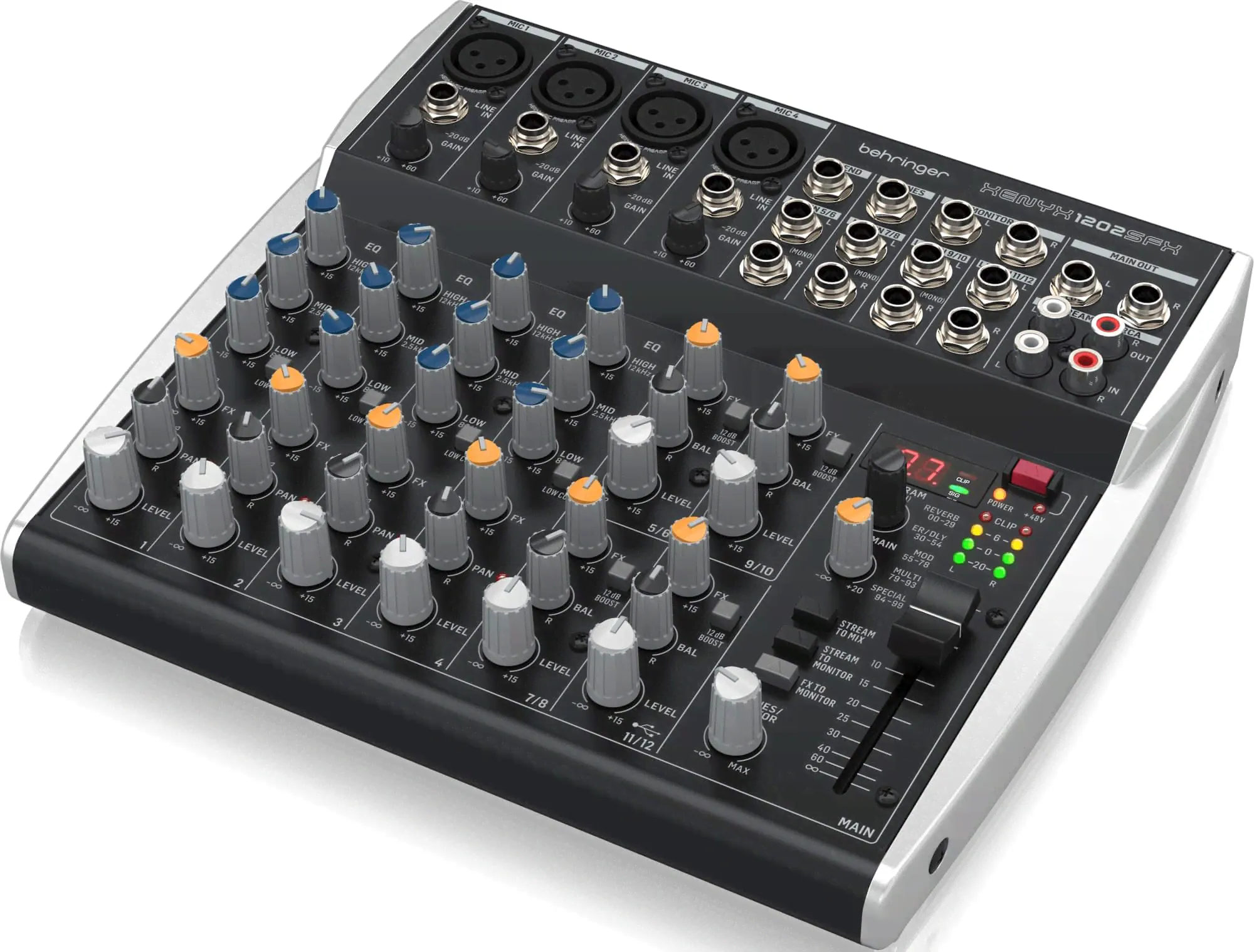 Behringer XENYX 1202SFX 12-канальный премиальный аналоговый микшерный пульт с эффектами и встроенным USB аудиоинтерфейсом-2