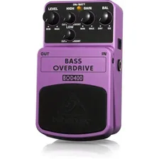 BEHRINGER BOD400 педаль эффектов овердрайв с аутентичным ламповым звучанием для бас-гитары