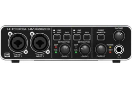 USB-интерфейс BEHRINGER UMC202HD 2 входа, 2 выхода, микрофонный предусилитель