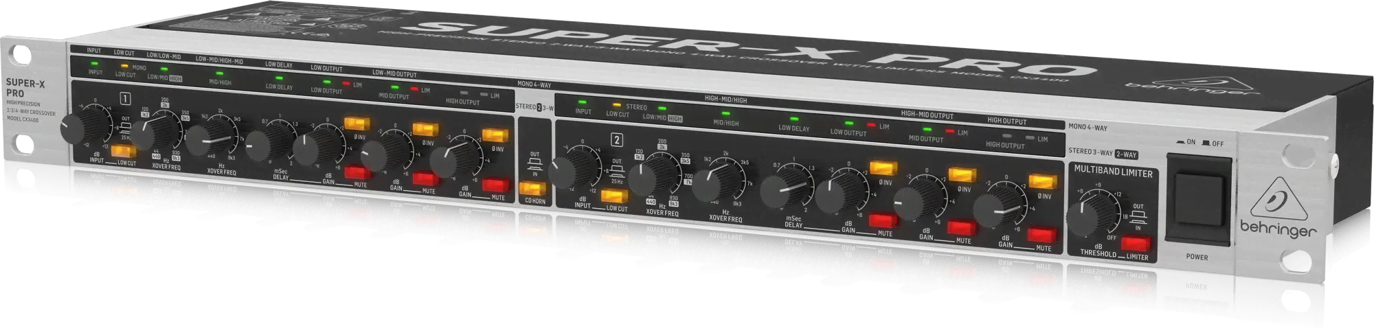 Behringer CX3400 V2 кроссовер 2/3-полосный стерео, 4-полосный моно с лимитерами-1