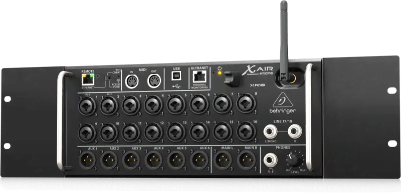 BEHRINGER XR18 - цифровой рэковый микшер 18 каналов, WiFi модуль