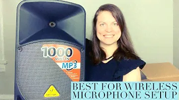ЛУЧШИЙ вариант для настройки беспроводного микрофона — активная колонка Behringer Eurolive B112MP3, 1000 Вт, 12 дюймов, распаковка