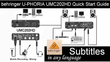Behringer UMC202HD Краткое руководство пользователя / Субтитры