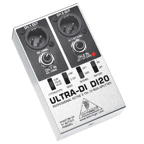 Behringer DI20 Ultra-DI Активный 2-канальный DI-бокс/сплиттер.-0