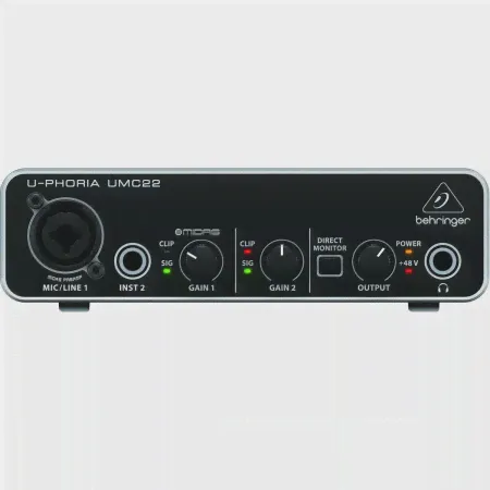Внешний двухканальный USB аудиоинтерфейс Behringer UMC22-0